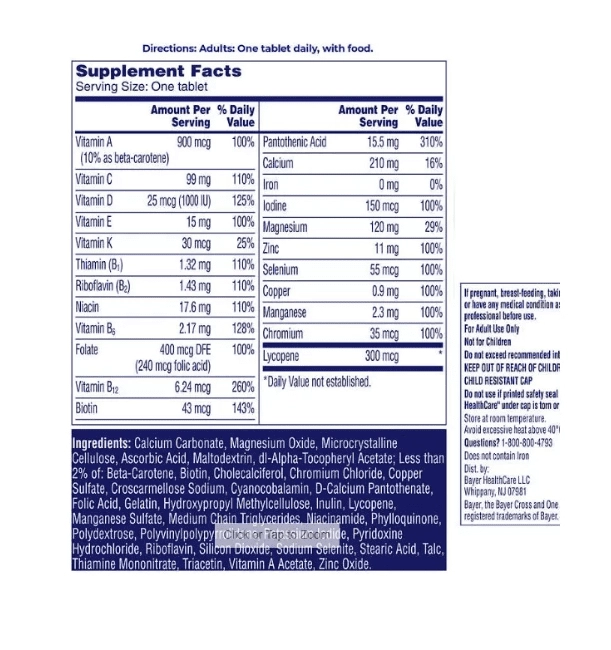 Multivitamínico para Homens, 300 Comprimidos, One-A-Day