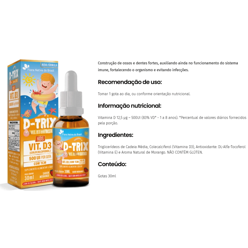 ADE-TRIX ( Vitaminas A, D e E) 30ml - Flora Nativa do Brasil