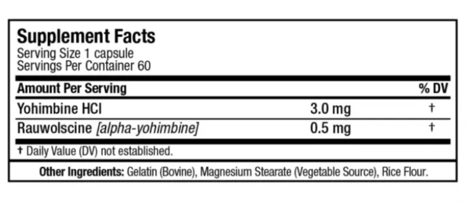 Ioimbina + Rauwolscine, 60 comprimidos, Allmax Nutrition