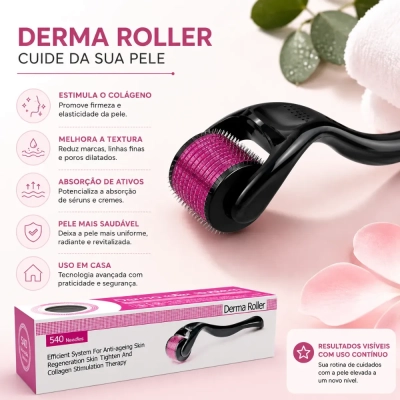 Derma Roller, Microagulhamento, Agulhas de  0,50mm, Dermaroller System