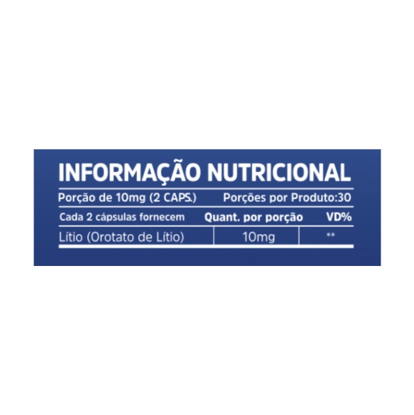 Orotato de Lithium, 10mg, 60 Cápsulas, Sunfood