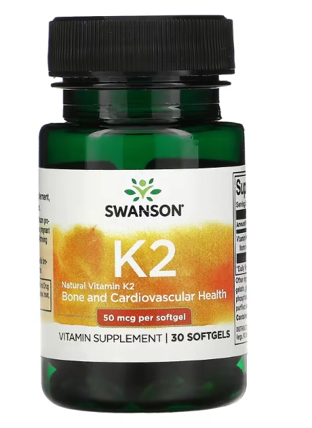 Vitamina Natural K2, 50mcg, 30 Cápsulas Softgel, Swanson