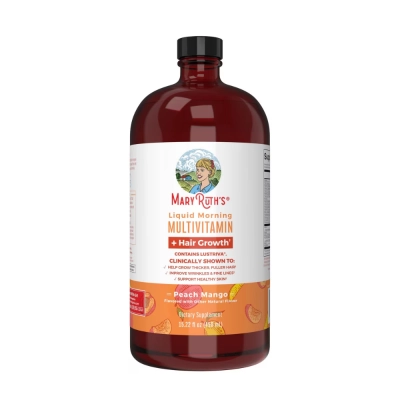 Liquid Morning Multivitamin +Hair Growth, 450 ML, Mary Ruth's