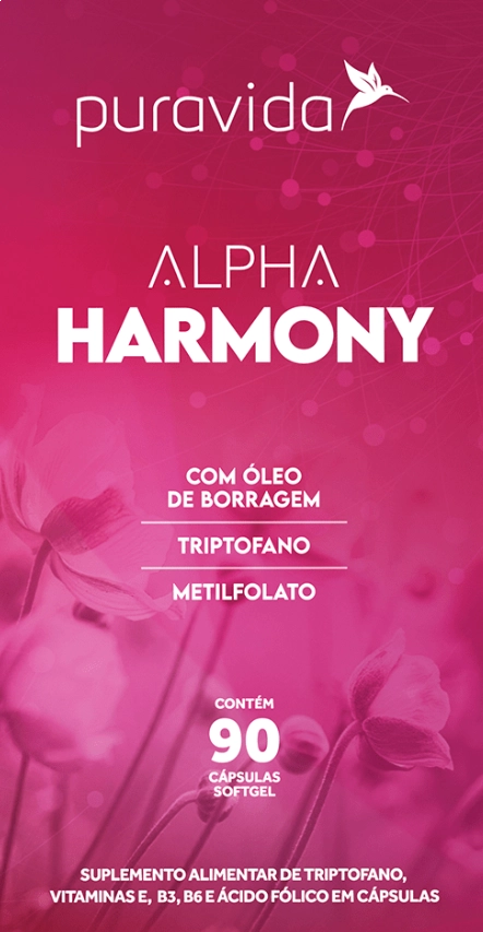 Alpha Harmony  Colágeno com Triptofano e Vitaminas, 90 Cápsulas, Puravida