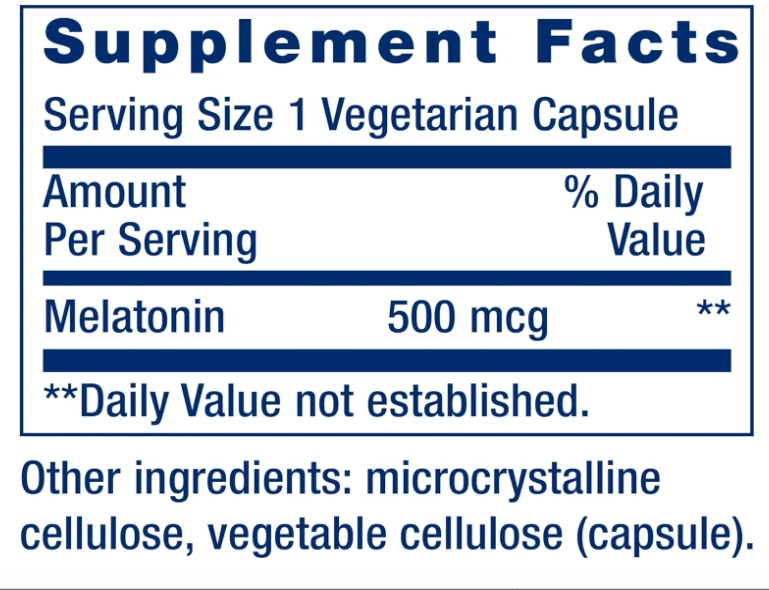 Melatonina 500mcg, 200 Cápsulas, Life Extension