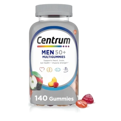 Multivitamínico Centrum Men 50+, Suporte à Imunidade, Energia e Saúde Masculina, 140 Gummies, Centrum