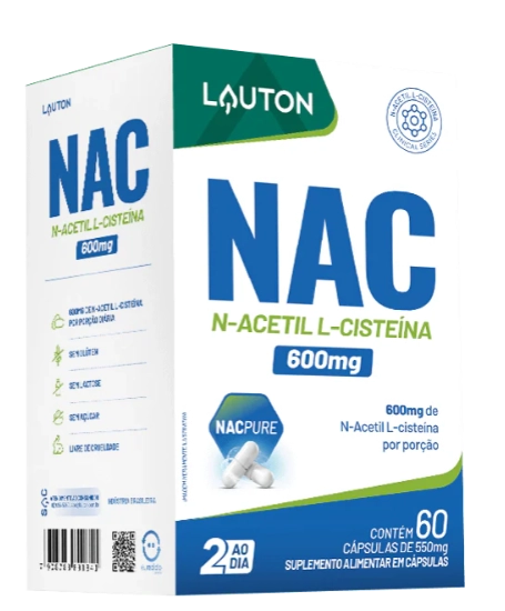 NAC N-Acetil L-Cisteína, 60 Cápsulas, Lauton Nutrition