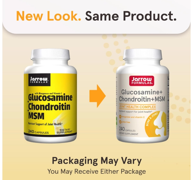 Glucosamina e Condroitina com MSM, 240 Cápsulas, Jarrow Formulas