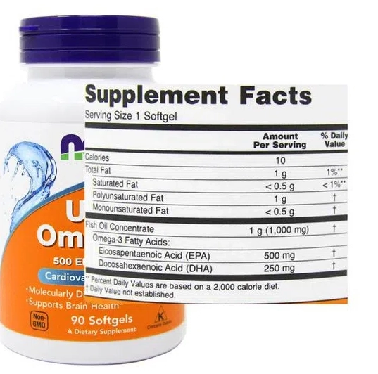 Ultra Ômega 3, 500 EPA 250 DHA, 90 Cápsulas, Now