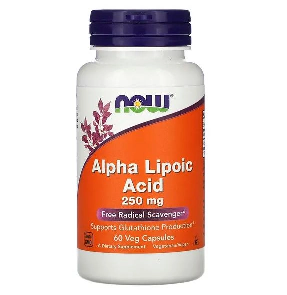 Ácido Alfa Lipóico, Força Extra, 250 mg, 60 Cápsulas, Now