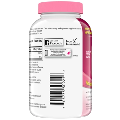 Bone Health, Suplemento de Cálcio e Vitamina D, 200 Comprimidos, Caltrate