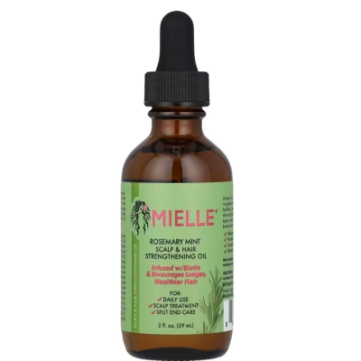 Scalp & Hair Strengthening Oil, Óleo fortalecedor para couro cabeludo e cabelo, 59ml, Mielle