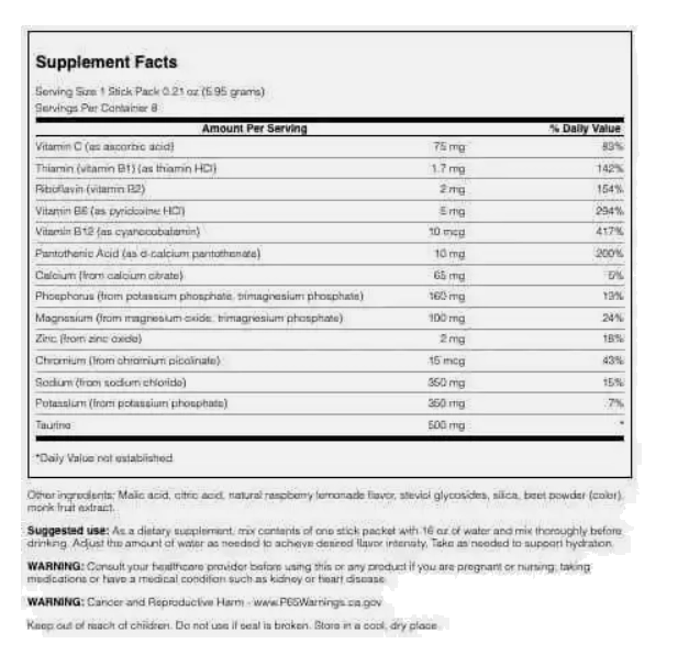Simply Hydrate Electrolyte Hydration Mix, 8 Pacote 5,95g cada, Sabor Limonada de Framboesa, Swanson