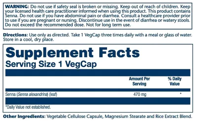 Senna, 470mg, 100 VegCaps, Solaray
