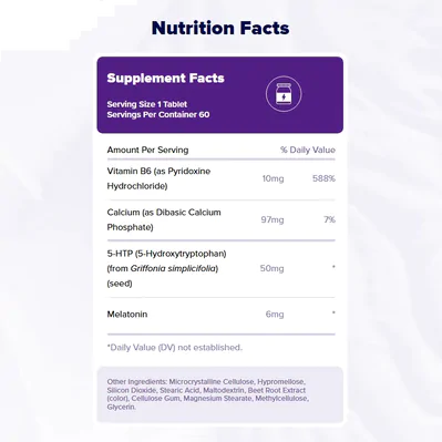 Melatonina, 6mg com 5-HTP, Time Release, 60 Comprimidos, Natrol