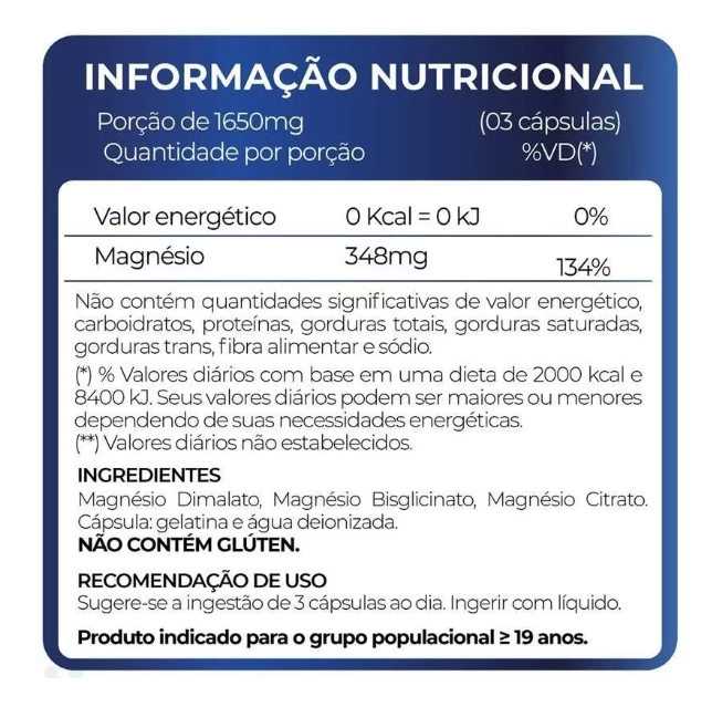 Three Mag, 3 Em 1, Dimalato, Bisglicinato e Citrato, 90 Cápsulas, FitoPrime