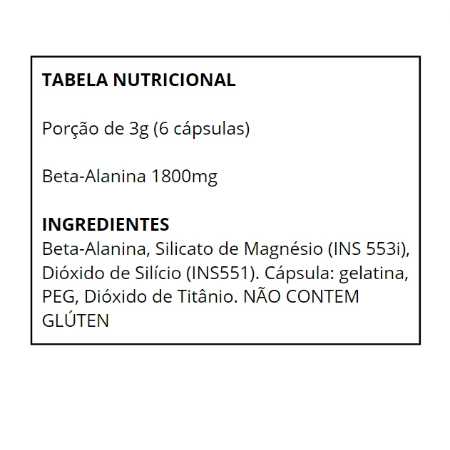 Beta Alanina, 1800mg, 120 Cápsulas