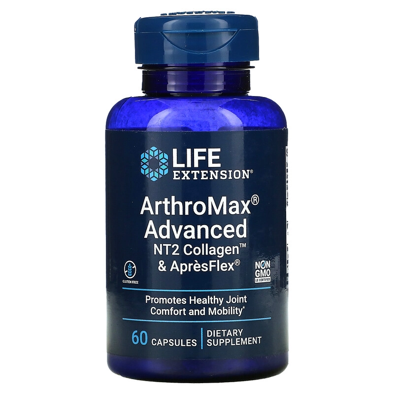 ArthroMax Advanced, NT2 Collagen e ApresFlex, 60 Cápsulas. Life Extension