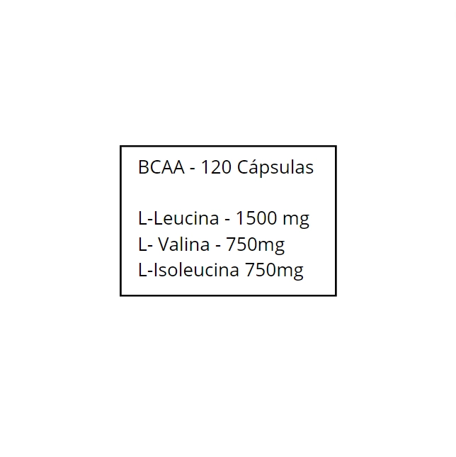 BCAA, Aminoácidos Essenciais, 120 Cápsulas