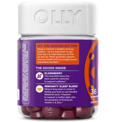 Immunity Sleep + Sabugueiro, Gomas para Sono e Imunidade, 36 Gummies - OLLY
