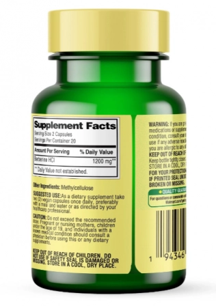 Berberina, 1200mg, 40 cápsulas, Spring Valley