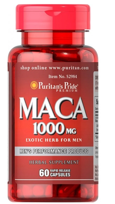 Maca, 1000mg, (Erva Exótica para Homens) Liberação Rápida, 60 Capsulas, Puritan's Pride