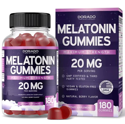 Melatonina 20mg, 180 Gomas, Dorado