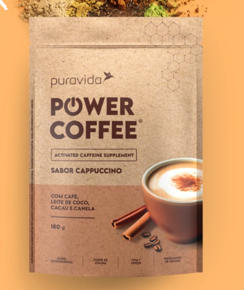 Power Coffee, Sabor Capuccino, 180g, PuraVida