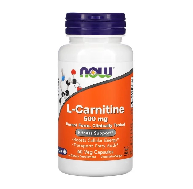 L-Carnitine, 500mg, 60 Cápsulas, Now