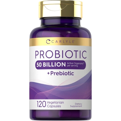 Probióticos com Prebióticos,50 Bilhões, 120 Cápsulas, Carlyle