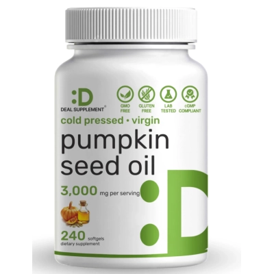  Óleo de Semente de Abóbora 3000mg, Pumpkin Seed Oil com Saw Palmetto, 240 Cápsula, Deal Supplement