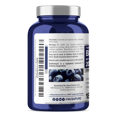 Blueberry 20,0000mg,180 Cápsulas , NusaPure