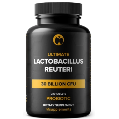 Lactobacillus Reuteri Probiótico, 30 bilhões de UFC, 240 Comprimidos, Natural Foundation Supplements