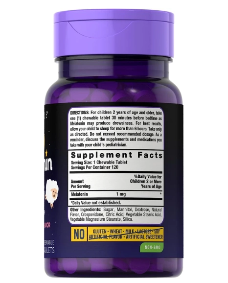Melatonina Kids 1mg, 120 Comprimidos Mastigáveis, Carlyle