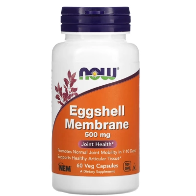 Eggshell Membrane 500mg,  Membrana da Casca do Ovo, 60 Cápsulas, Now