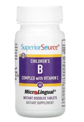 Complexo B Kids, com Vitamina C, 60 Comprimidos MicroLingual, Superior Source