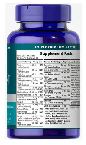 Multivitamínico Ultra Feminino 50+ Plus, 60 Cápsulas, Puritans Pride