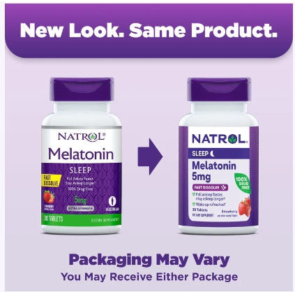 Melatonina 5mg, Sublingual, Fast Dissolve, 90 comprimidos, Natrol