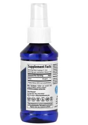 Spray Mineral de Prata Coloidal, 30ppm, 118ml, Trace Minerals