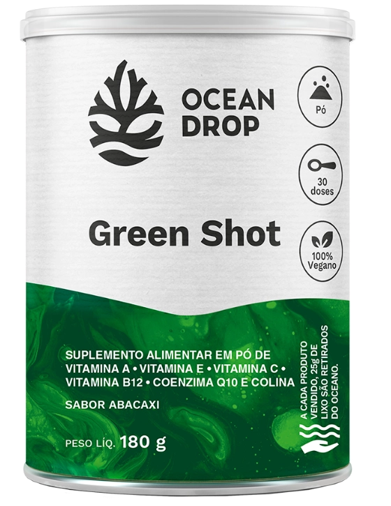 Green Shot, Fonte de Antioxidantes, 180g em Pó, 30 Doses, Ocean Drop