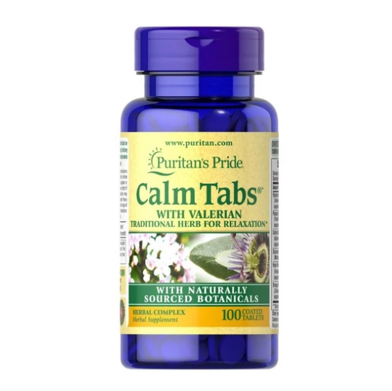 Calm Tabs, Com Valeriana, Maracujá, Lúpulo, Camomila, 100 Comprimidos, Puritans Pride