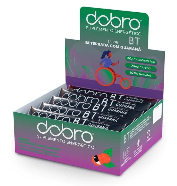 BT Gel, Sabor Guaraná, Com Cafeína, 30g cada, Caixa com 10, Dobro