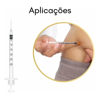 Kit com 5 Seringas BD Ultra-Fine 100 UI (Ideal para Aplicação de Peptídeos), 3ml, Venper