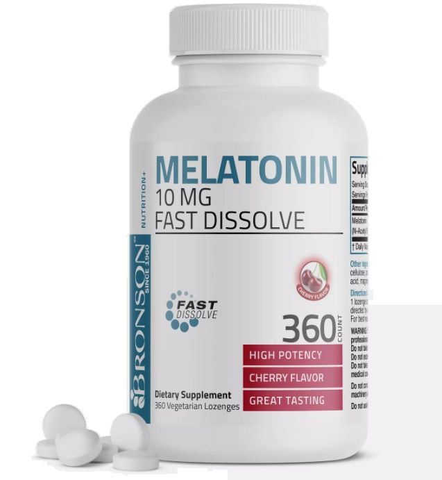 Melatonina 10mg, 360 Comprimidos Sublinguais Sabor Cereja, Bronson