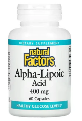 Ácido Alfa Lipoico, 400mg, 60 Cápsulas, Natural Factors