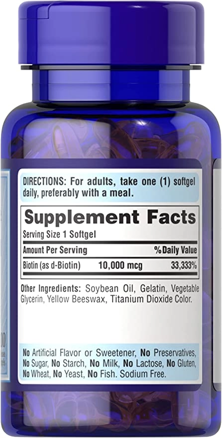 Biotina, 10.000mcg, Ultra mega, 50 Capsulas, Puritan's Pride