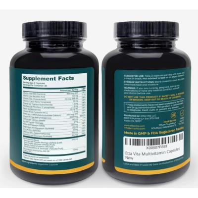 GLP-1 Companion, Multivitamínico Completo para Suporte de GLP-1, 60 Cápsulas, Etta Vita