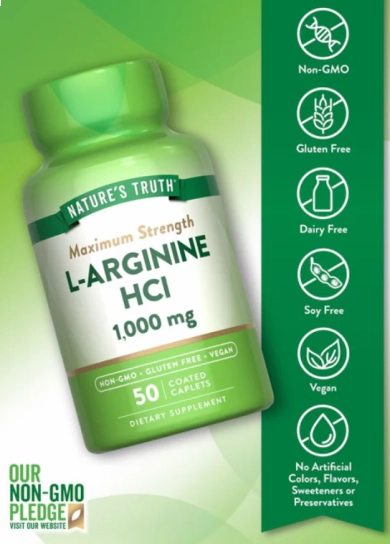 L-Arginina HCL 1000mg, 50 Cápsulas, Nature's Truth