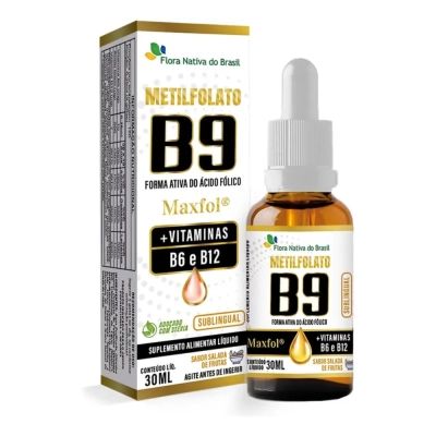 Metilfolato B9 + Vitaminas B6 e B12, 30ml, Flora Nativa
