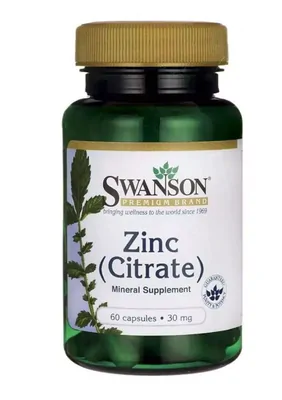 Zinco Citrate, 30mg, 60 Cápsulas, Swanson